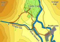 Map for ascent of Castle Crag